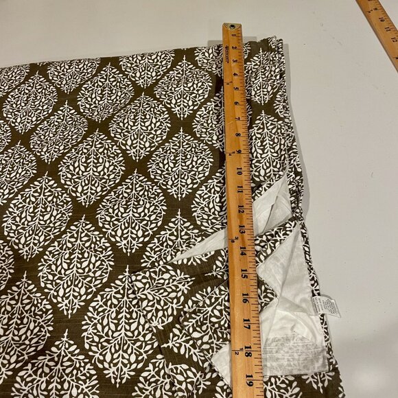 World Market Leaf Print Tab Top Curtain Panel 48x84 Window Drapery 3 Panels - Picture 5 of 8